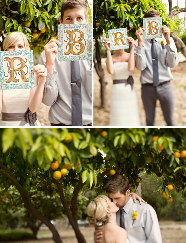 wedding artwork and orange grove