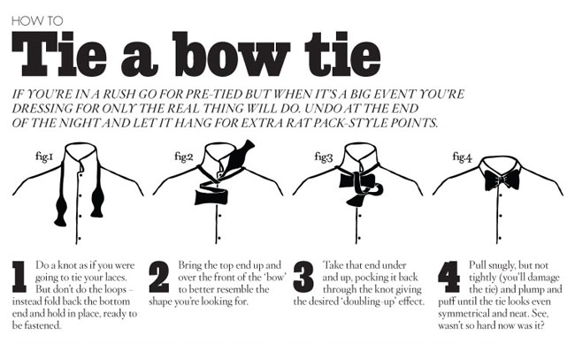how to tie bow tie illustration