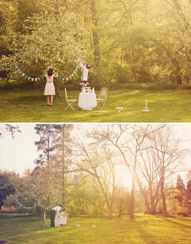 whimsical tea party engagement