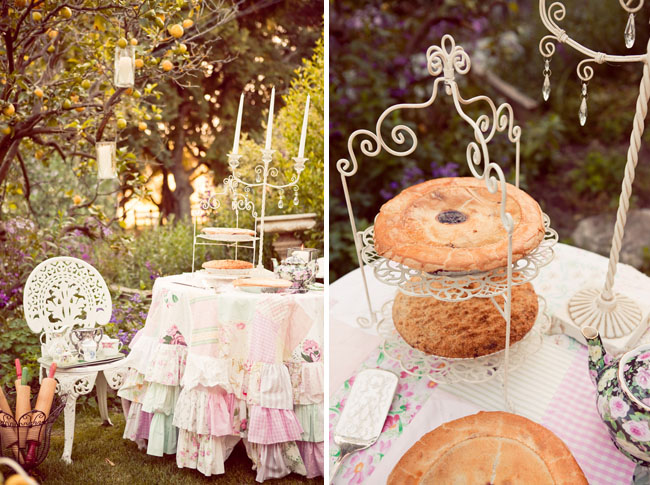 wedding pie dessert table