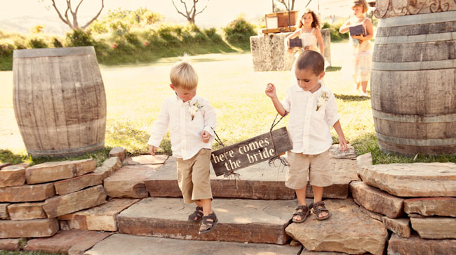 ring bearers and sign
