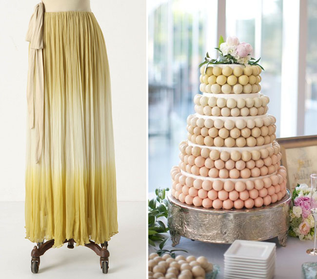 yellow ombre cake and dress
