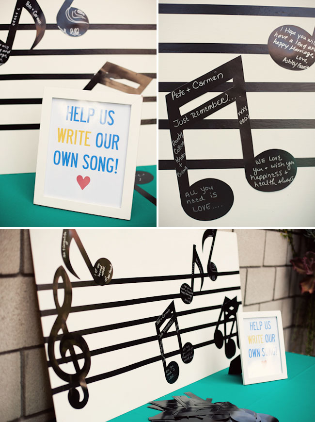 music note guest book