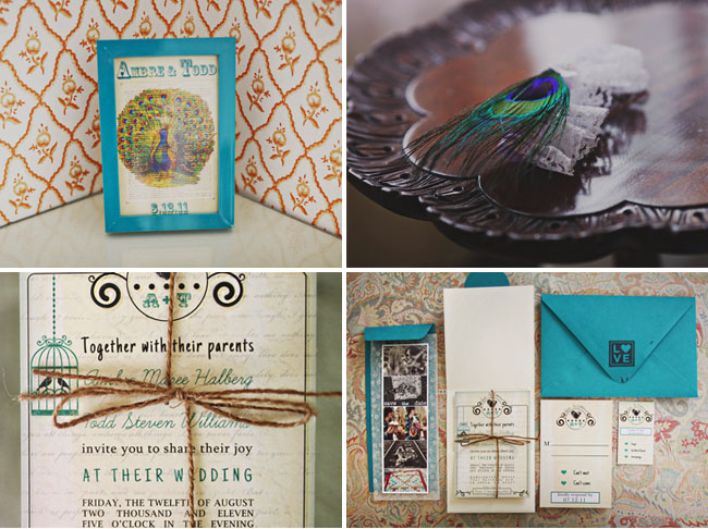 peacock feather wedding invite Just had to share these photos of what the 