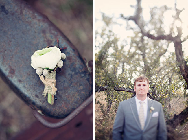 groom with modern boutonniere 