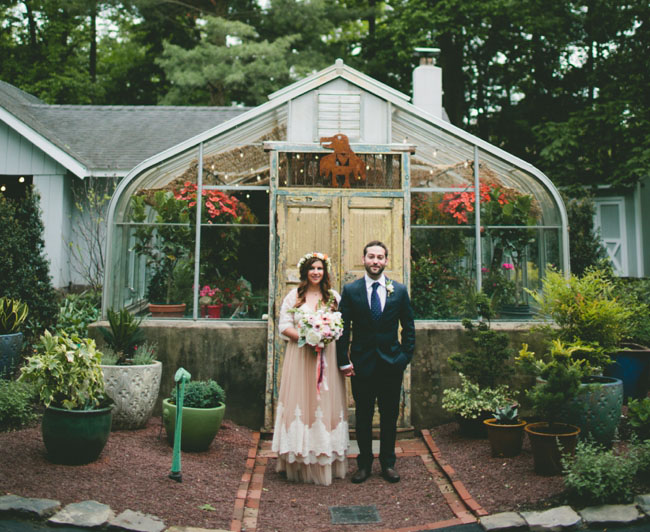 greenhouse bride and groom