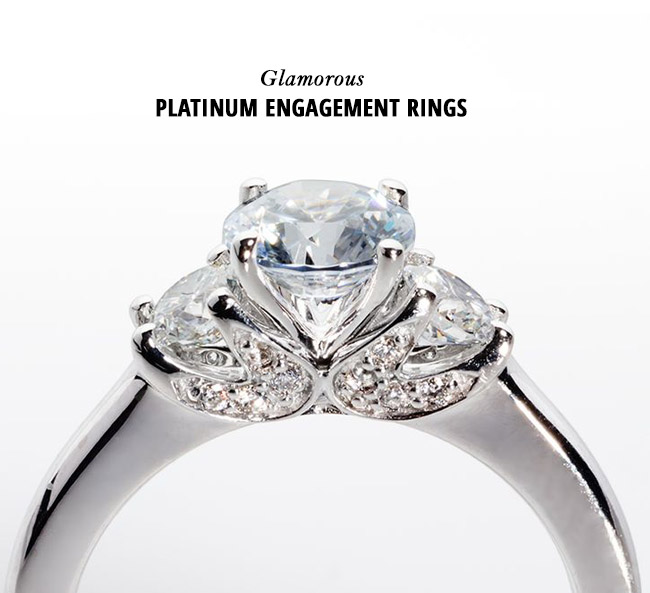 glam platinum engagement rings