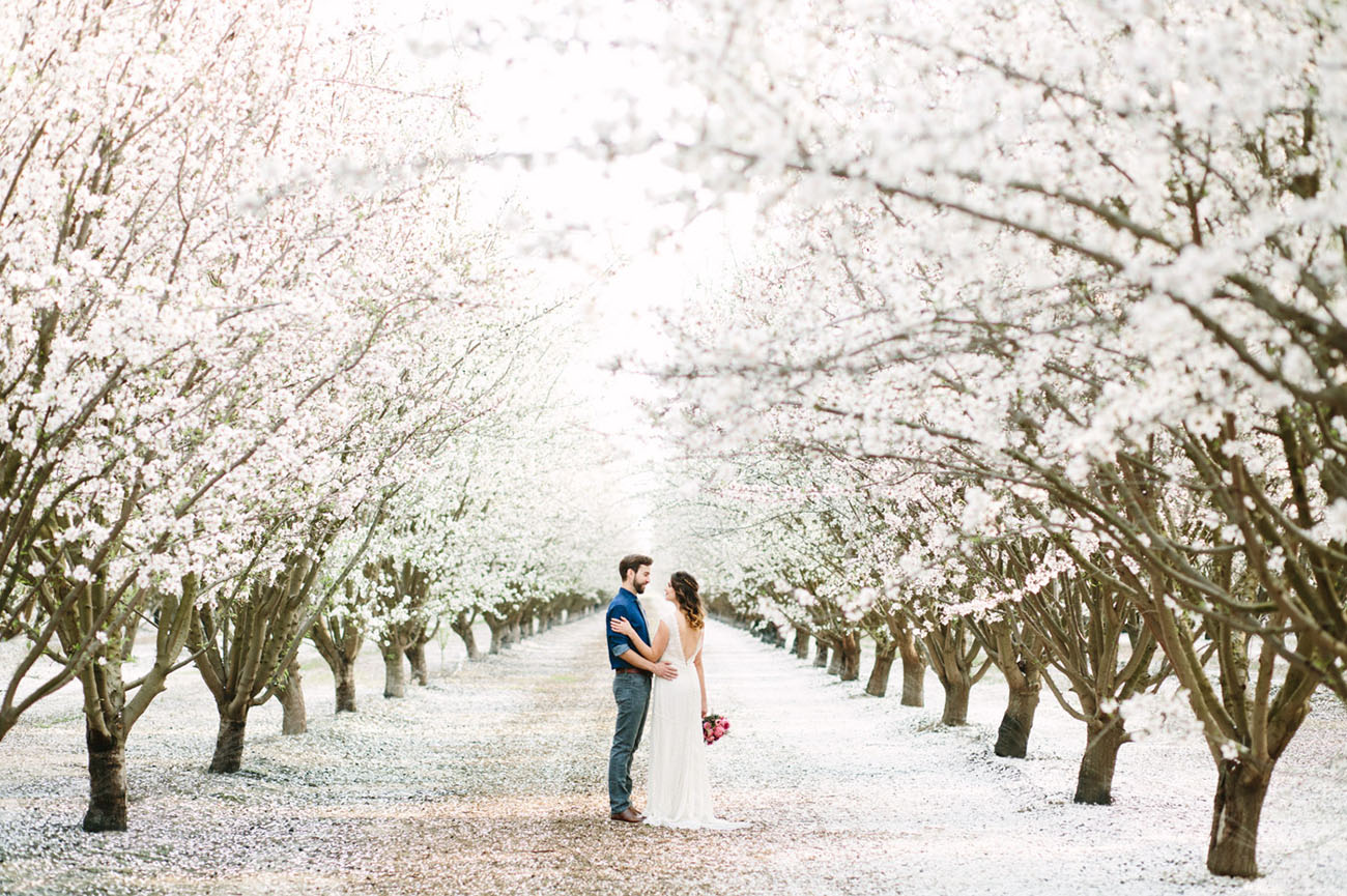Modern Bohemian Wedding Inspiration in the Almond Orchards
