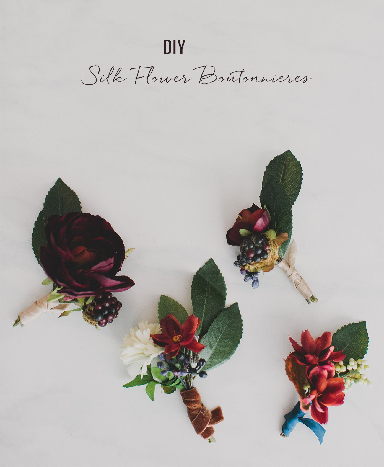 DIY Silk Flower Boutonnieres