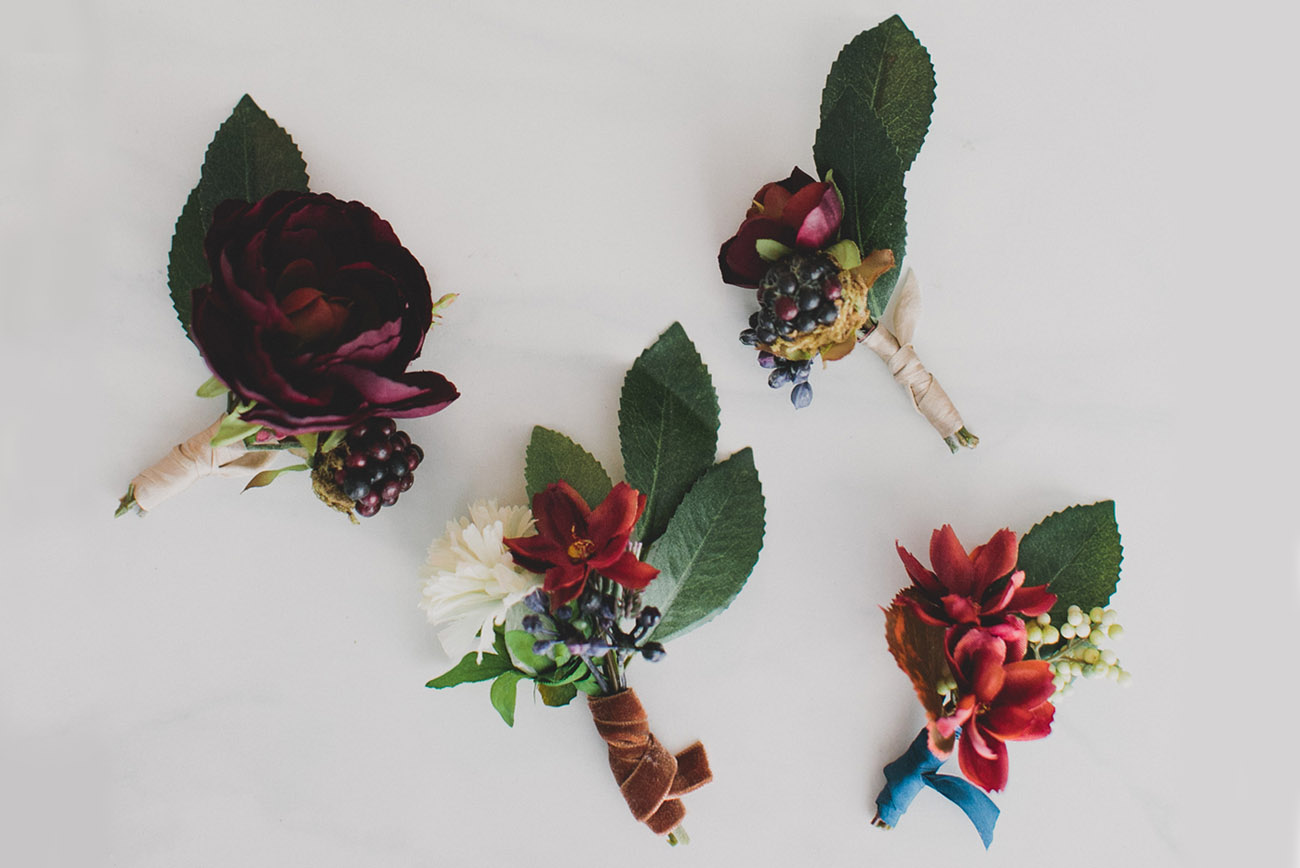 DIY Silk Flower Boutonnieres