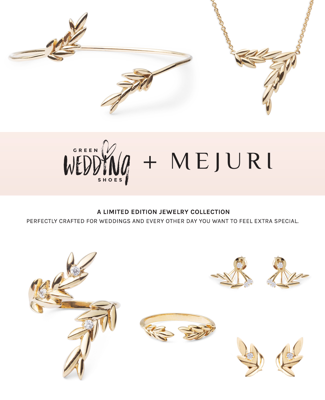 Green Wedding Shoes Jewelry collection with Mejuri
