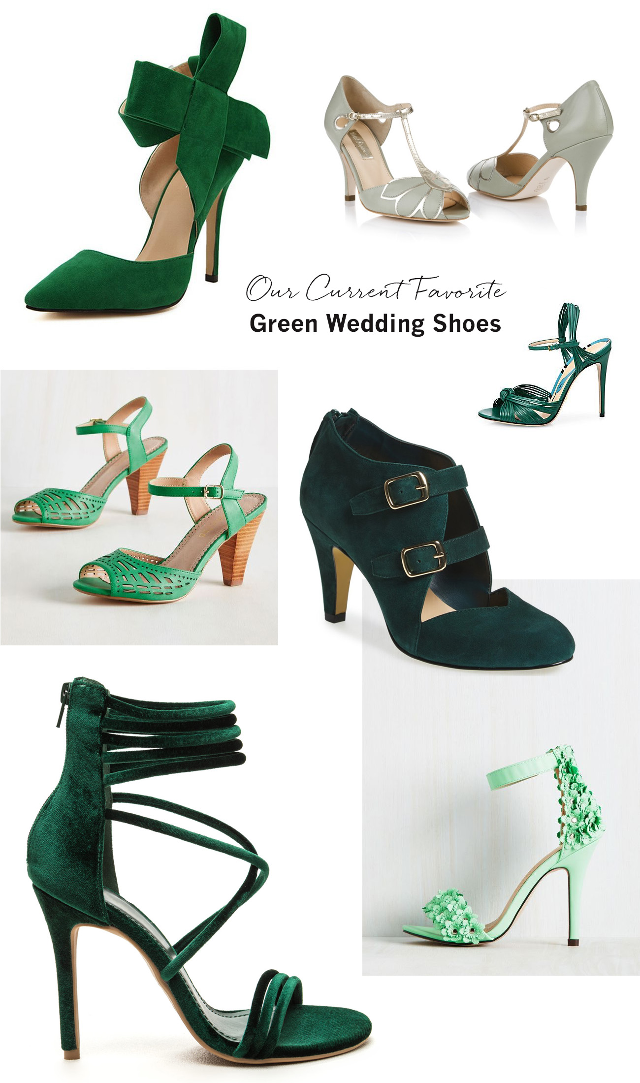 Our Current Favorite Green Wedding Shoes