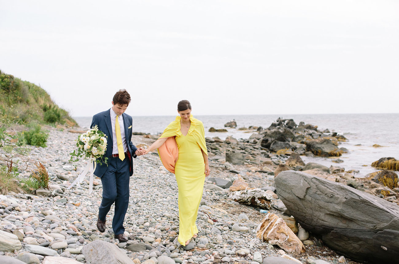 The Bride Wore Yellow at this Quirky New England Wedding