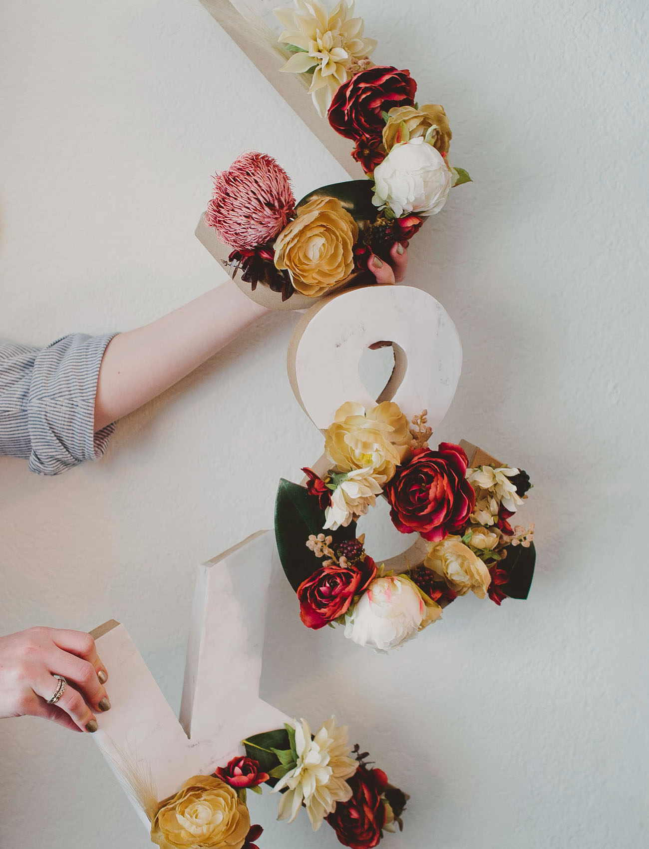DIY Floral Marble Letters