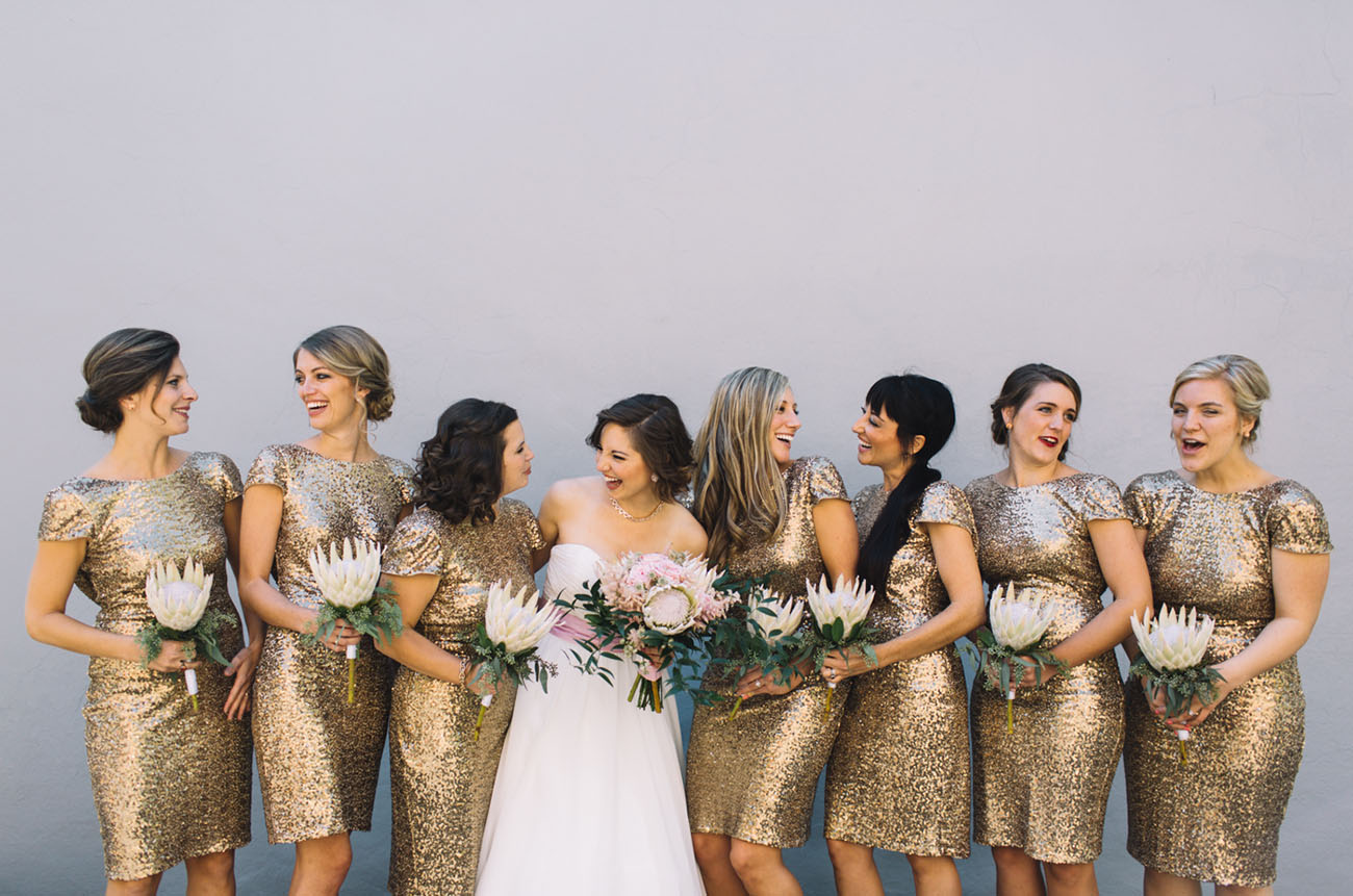gold sequin bridesmaids