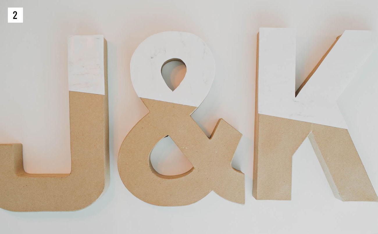 DIY Floral Marble Letters