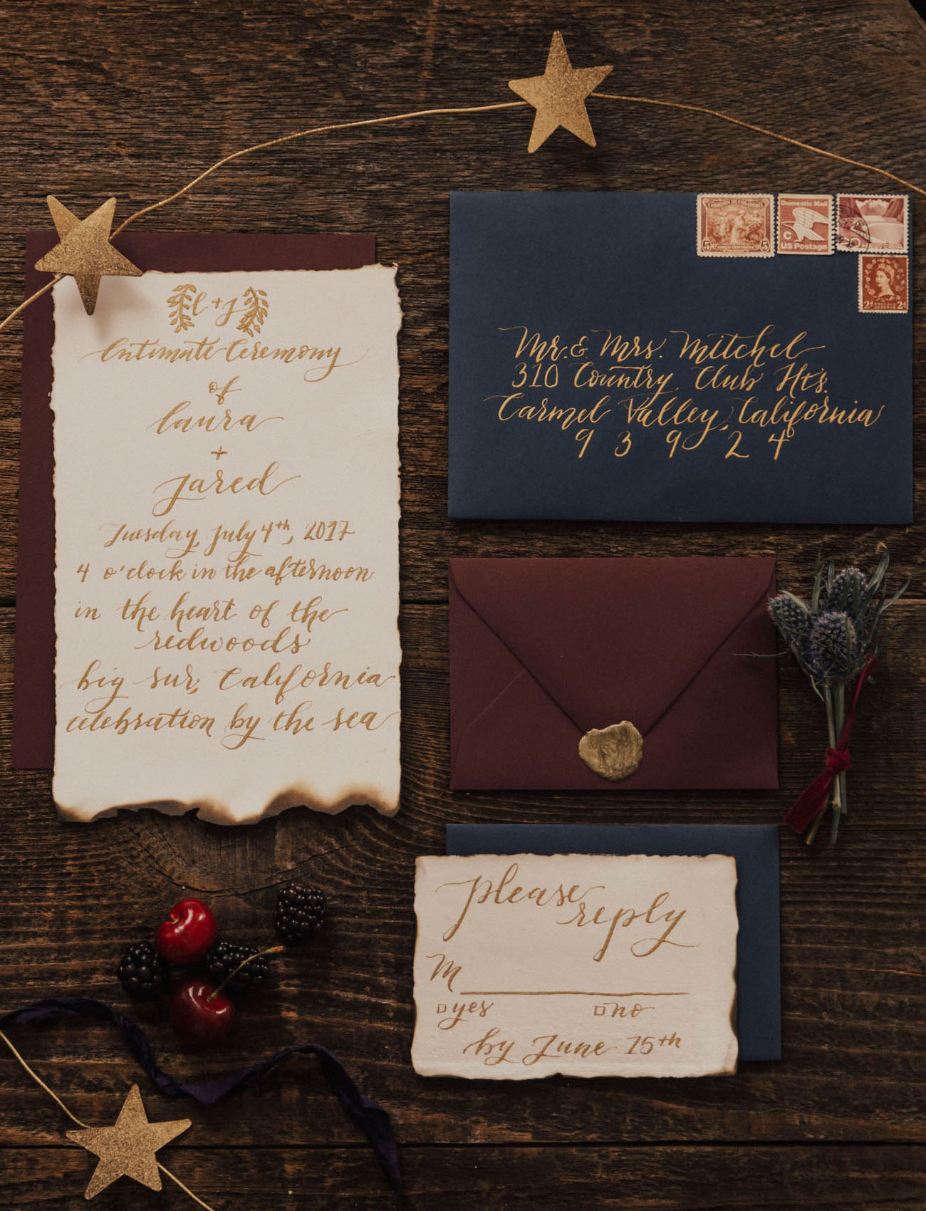 red white and blue invitation
