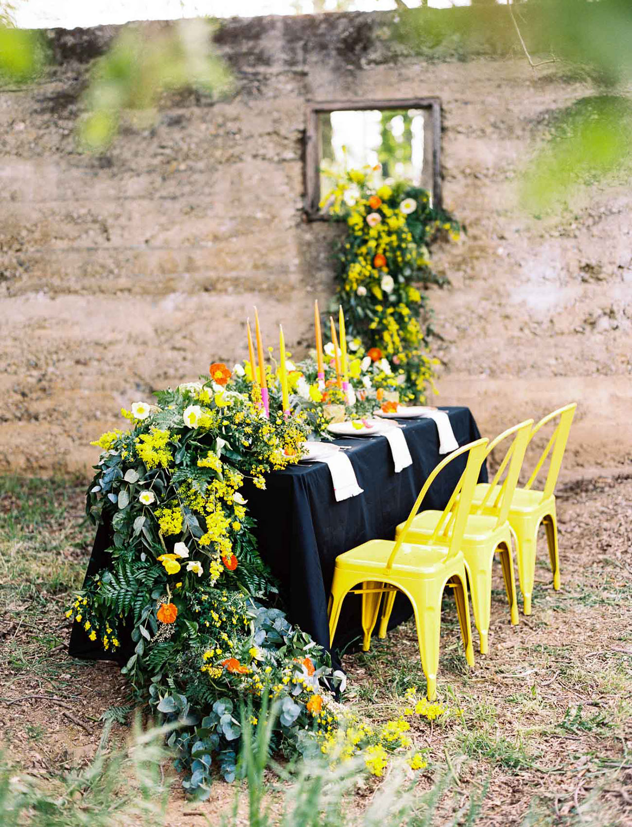 floral table garland