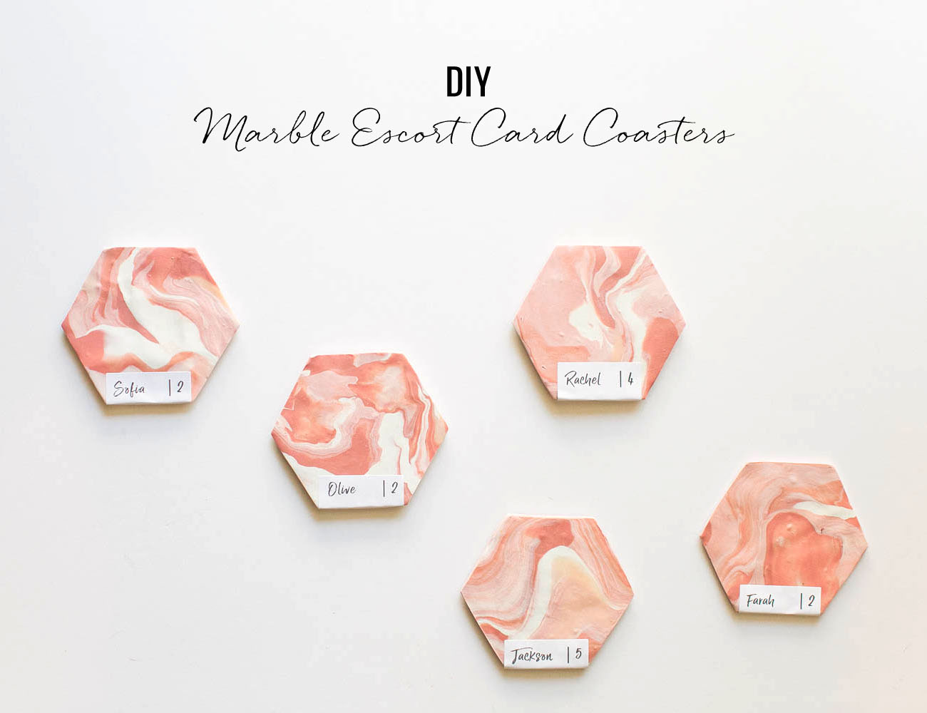 DIY Marble Escort Card Coasters