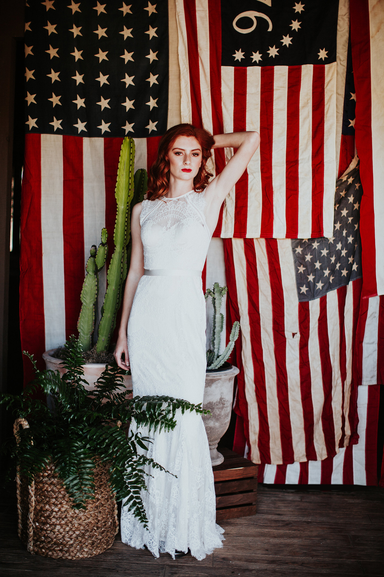 bride with american flag