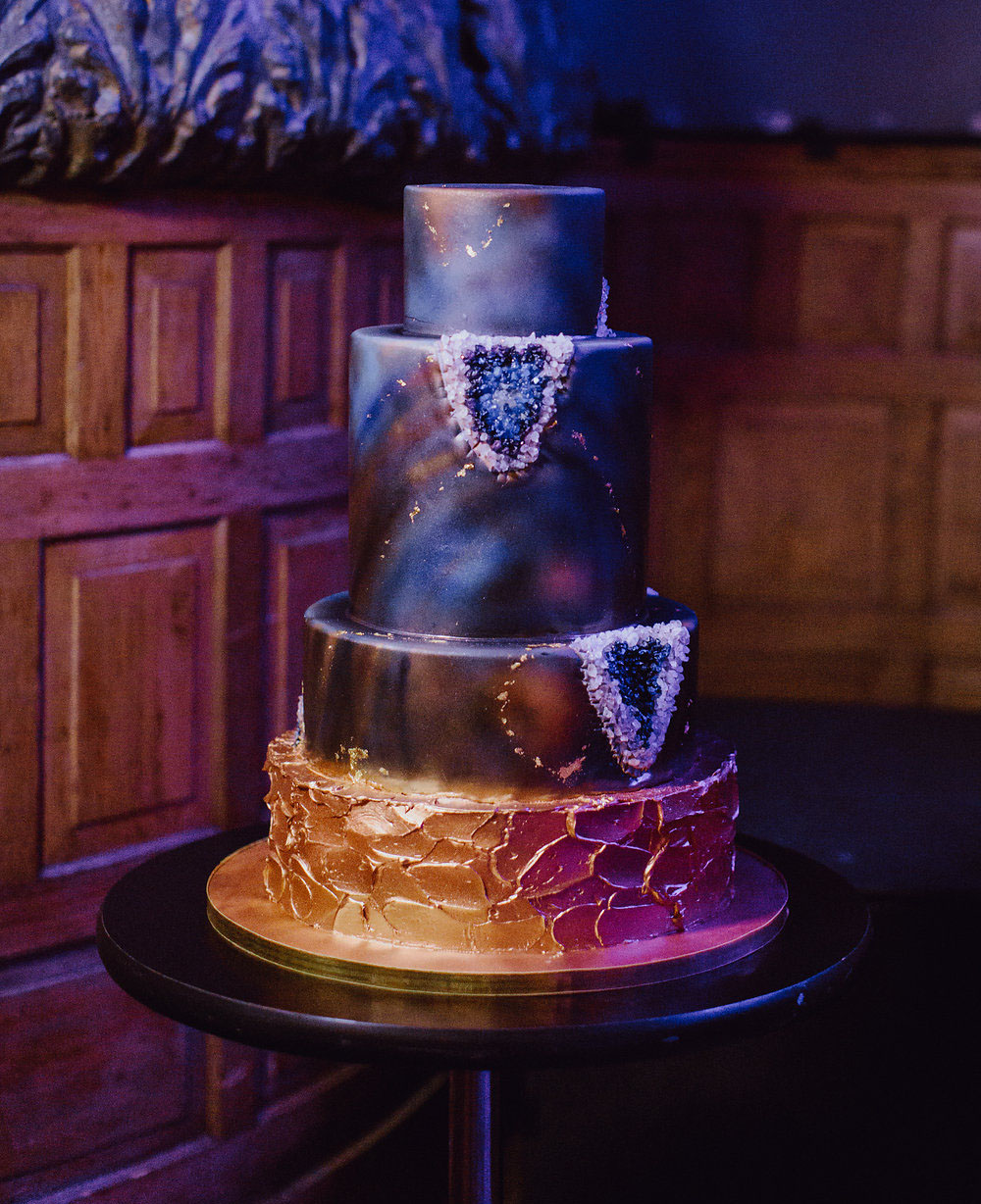 galaxy geode wedding cake