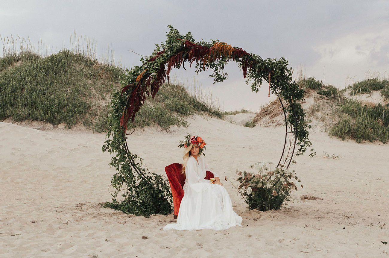 Bohemian Sunset Bridal Session with Dreamy Floral Designs