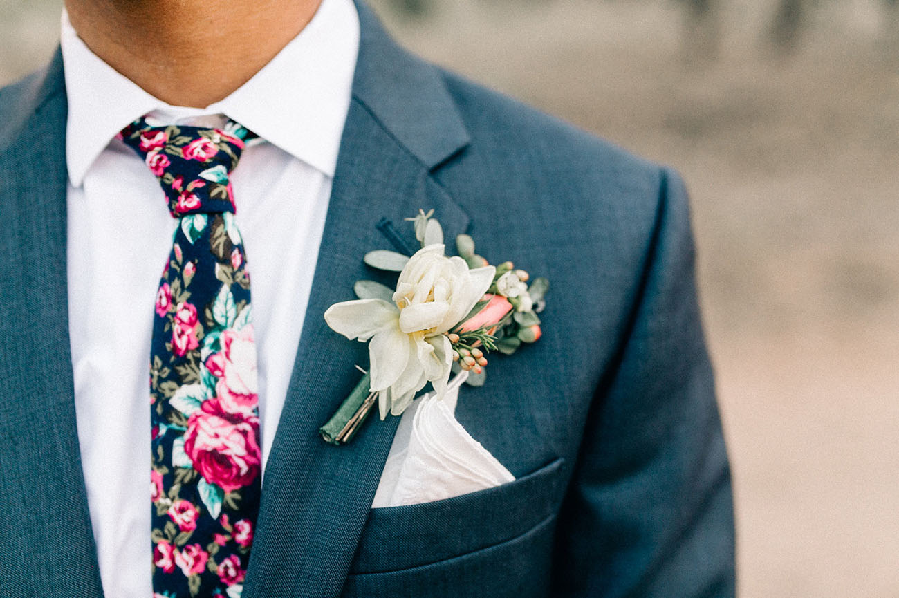 floral groom's tie