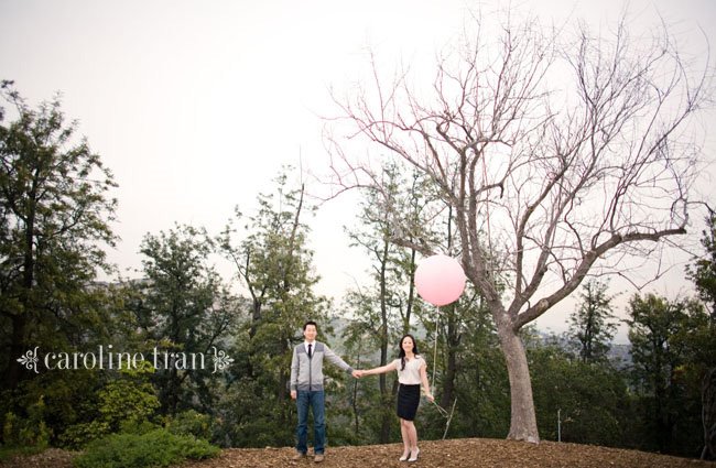 pink balloon engagement