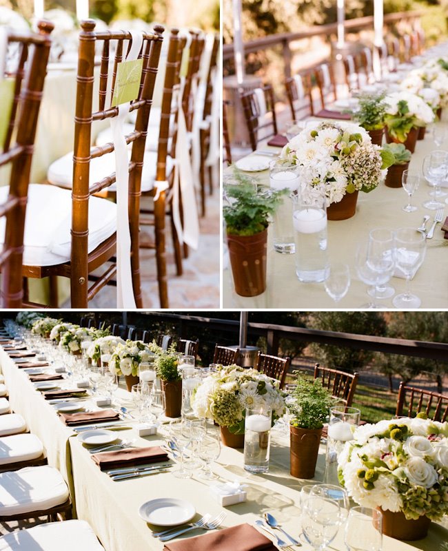white and green tablescape