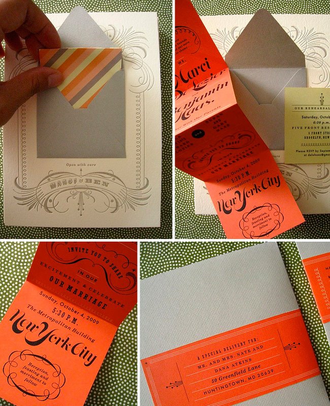 folded wedding invitation