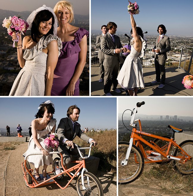 outdoor wedding with a bike