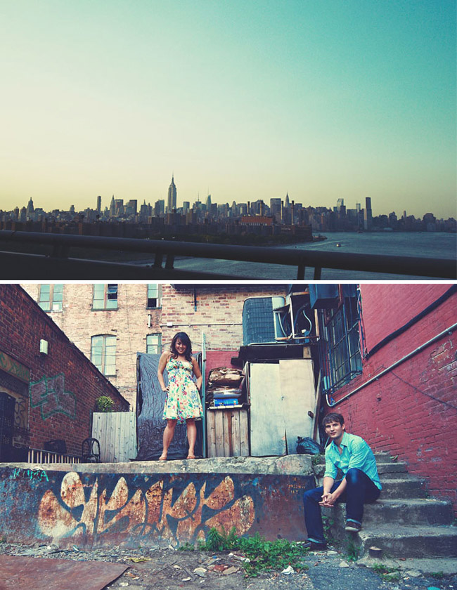Brooklyn skyline and graffiti 