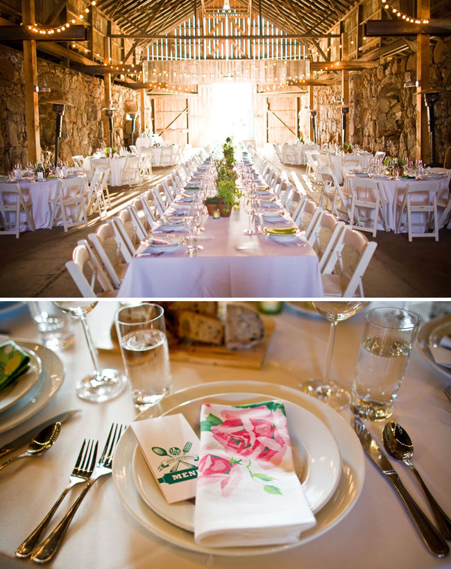 wedding reception in a barn