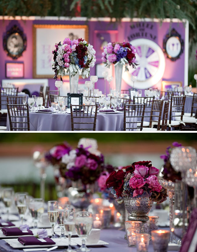 purple wedding reception