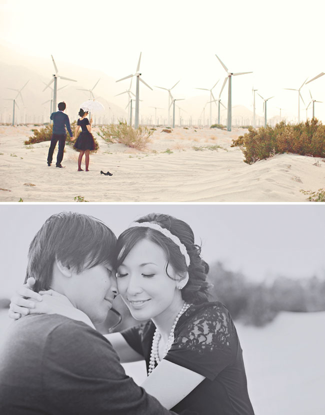 palm springs windmill engagement photos