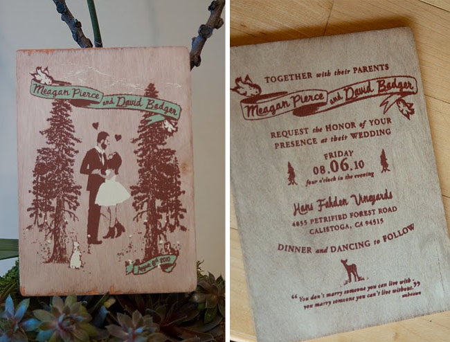 wooden wedding invitations