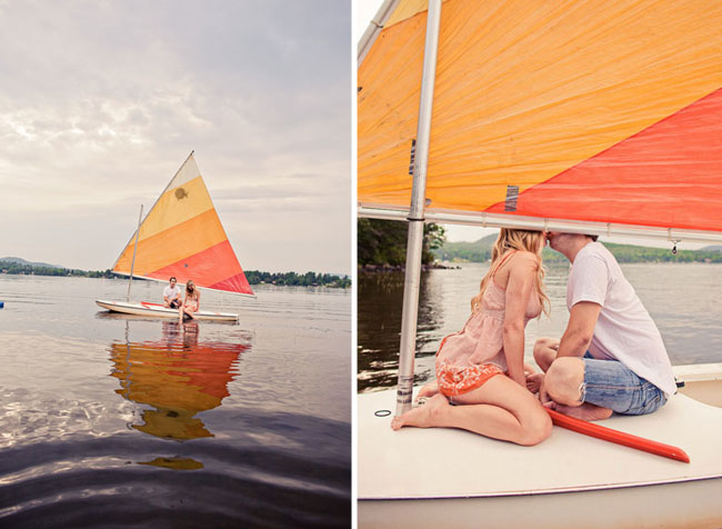 engagement photos on a boat
