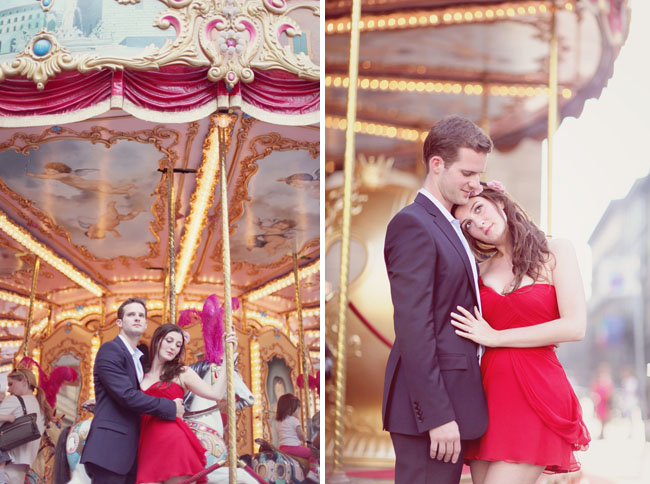 merry-go-round engagement photos
