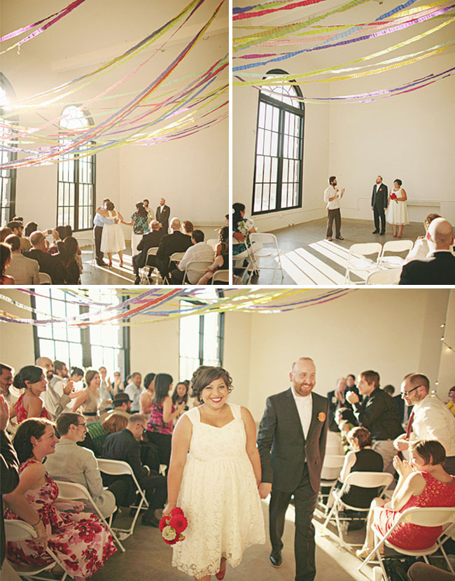 wedding with streamers