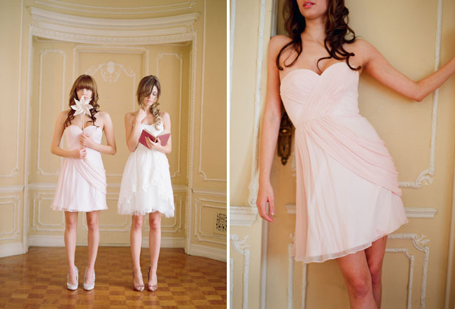 pink short wedding dress pinwheel