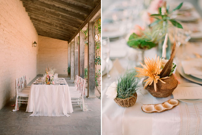 wedding table airplants