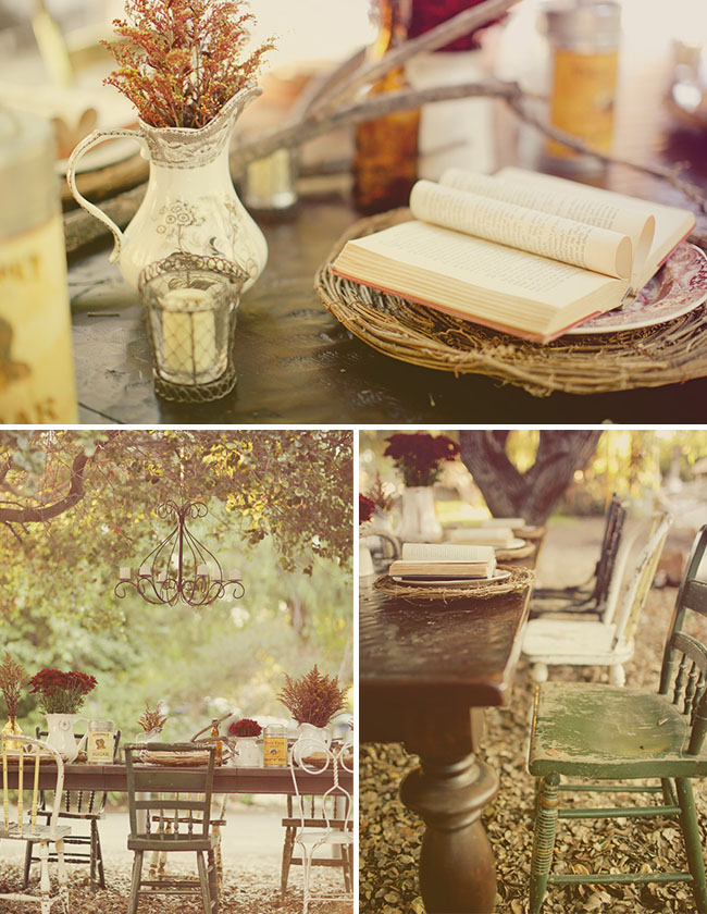 rustic table outdoors