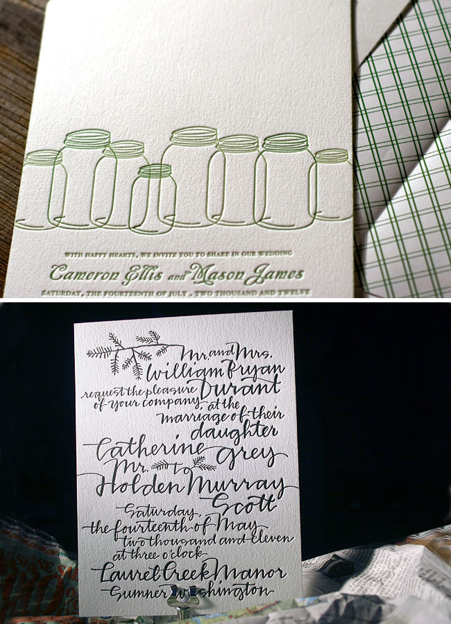wedding invitations with calligraphy