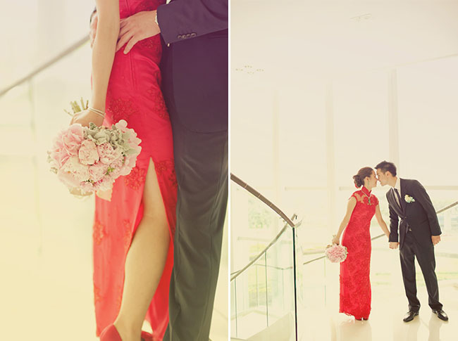 red wedding dress