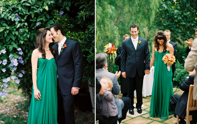 emerald green wedding dress