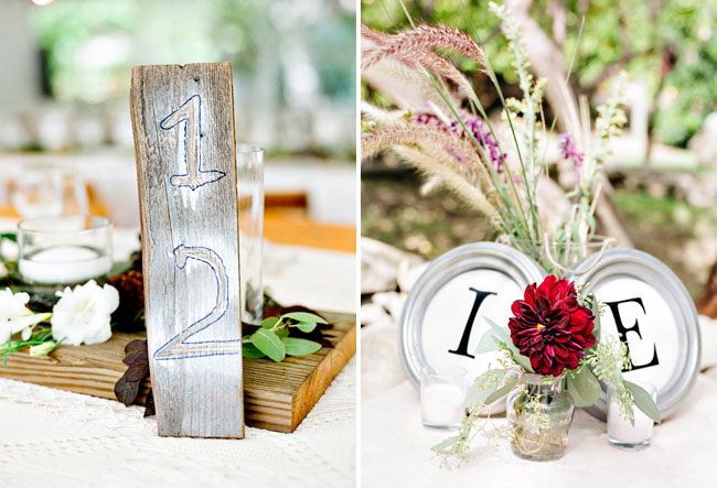 wood number centerpieces