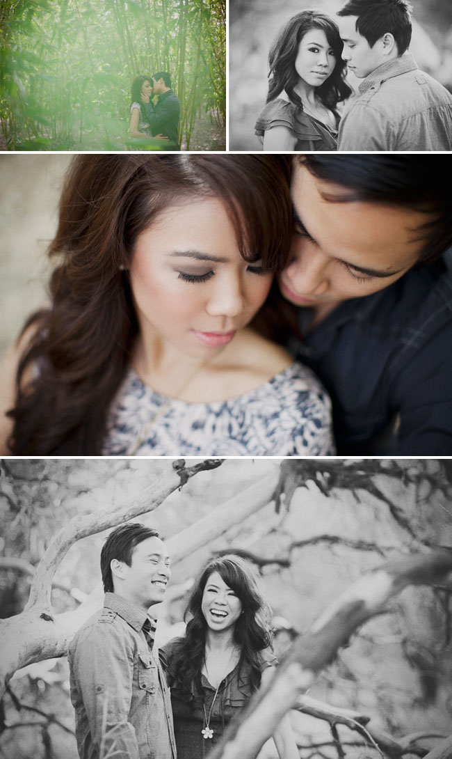 engagement photos in bamboo