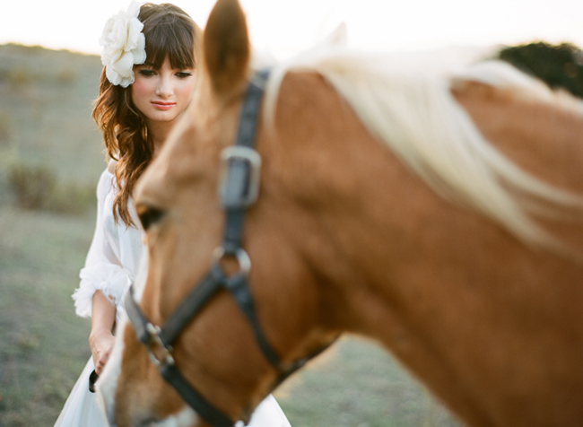 bride with horse