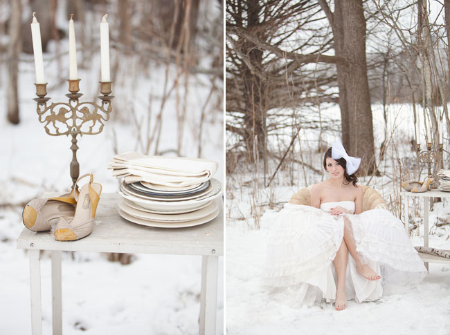 bride in the snow