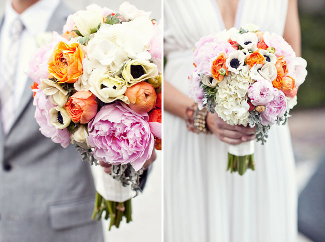 wedding bouquet with anemones 